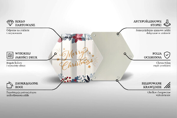 Skleněná deska do kuchyně Merry christmas nápis