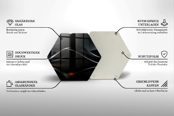 Skleněné krájecí prkénko Abstraktní 3d design