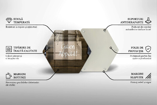 Skleněná deska do kuchyně Guten apetit