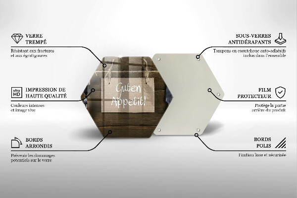 Skleněná deska do kuchyně Guten apetit