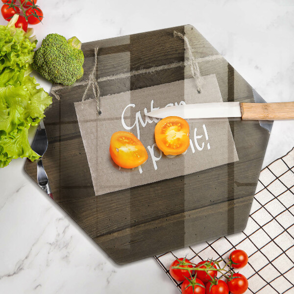 Skleněná deska do kuchyně Guten apetit