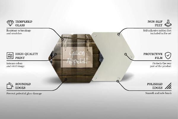 Skleněná deska do kuchyně Guten apetit