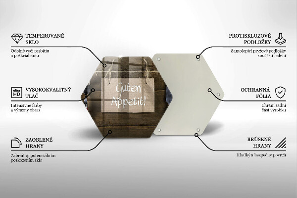 Skleněná deska do kuchyně Guten apetit