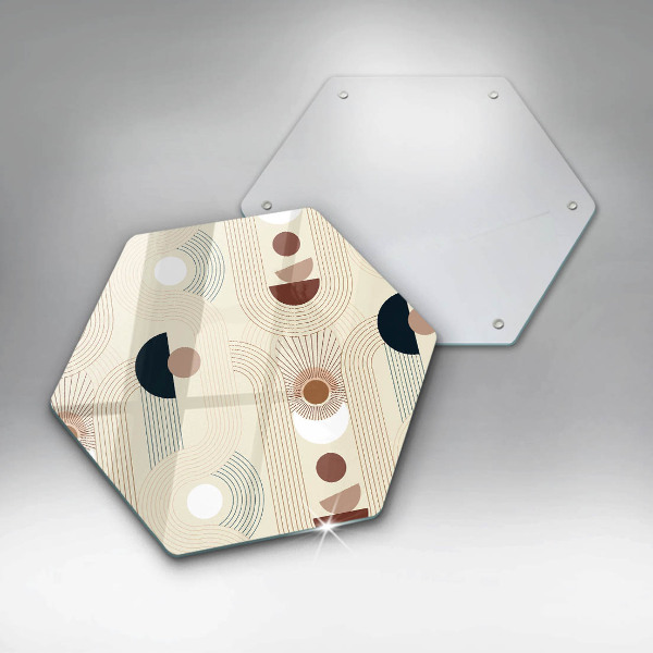 Skleněná deska do kuchyně Boho geometrické tvary