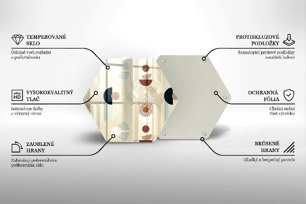 Skleněná deska do kuchyně Boho geometrické tvary