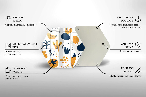 Skleněná deska do kuchyně Jídlo ilustrace