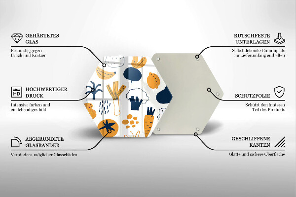 Skleněná deska do kuchyně Jídlo ilustrace