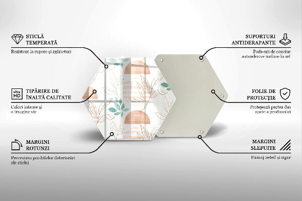 Skleněná deska do kuchyně Boho listy vzor