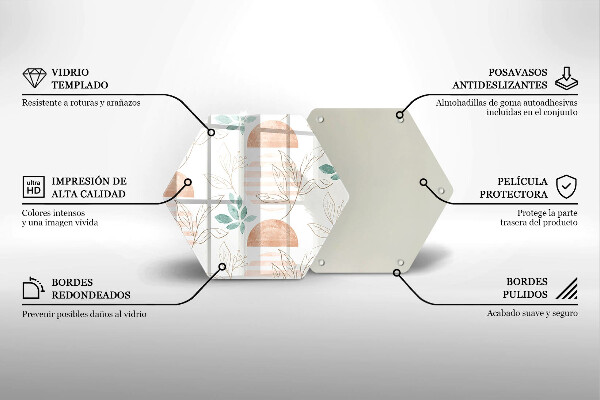 Skleněná deska do kuchyně Boho listy vzor