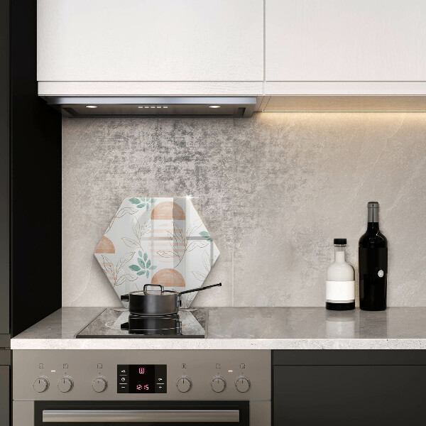 Skleněná deska do kuchyně Boho listy vzor