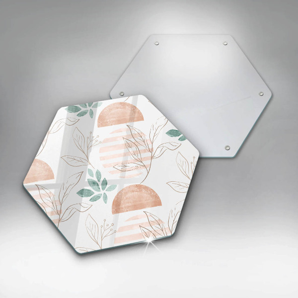 Skleněná deska do kuchyně Boho listy vzor