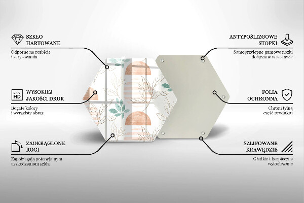 Skleněná deska do kuchyně Boho listy vzor