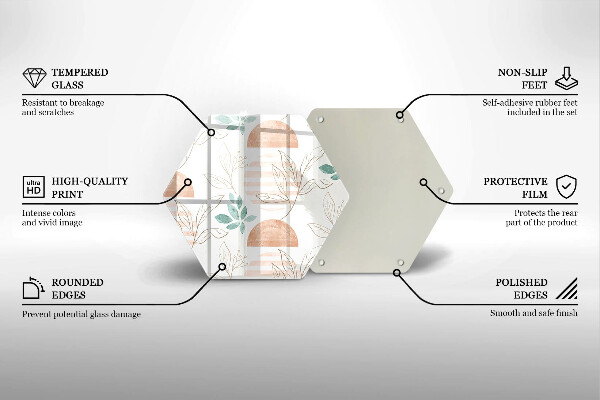 Skleněná deska do kuchyně Boho listy vzor