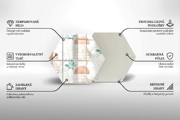 Skleněná deska do kuchyně Boho listy vzor