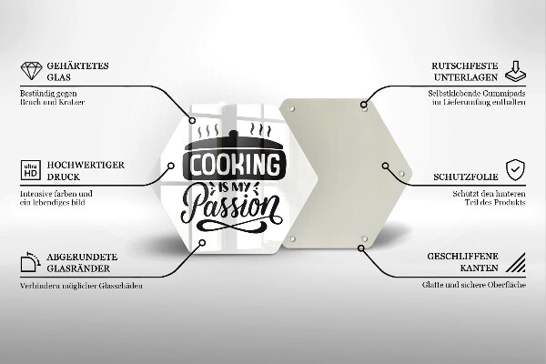 Skleněná deska do kuchyně Cooking is my passion