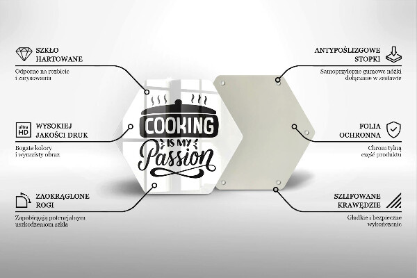 Skleněná deska do kuchyně Cooking is my passion