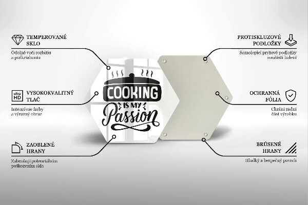 Skleněná deska do kuchyně Cooking is my passion
