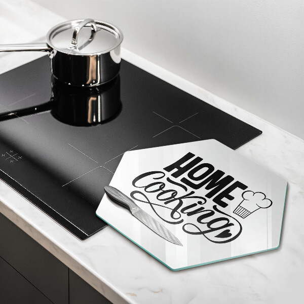 Skleněná deska do kuchyně Nápis home cooking
