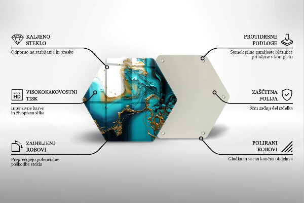 Skleněná deska do kuchyně Tyrkysová abstrakce