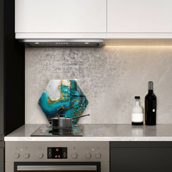 Skleněná deska do kuchyně Tyrkysová abstrakce