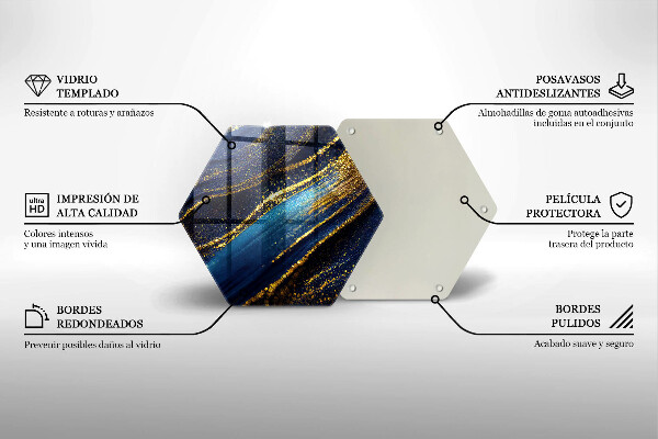 Skleněná deska do kuchyně Námořnická modrá abstrakce