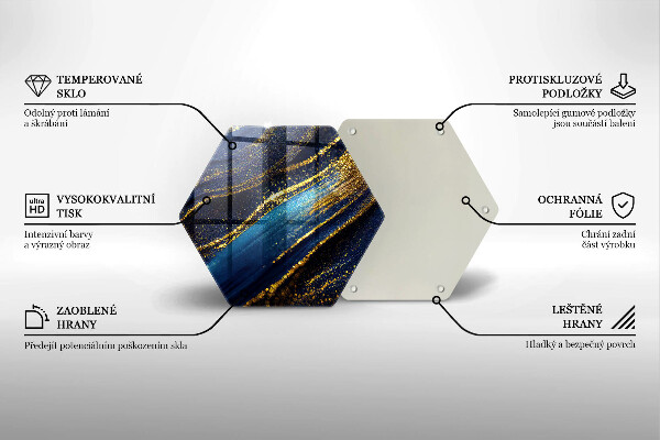 Skleněná deska do kuchyně Námořnická modrá abstrakce