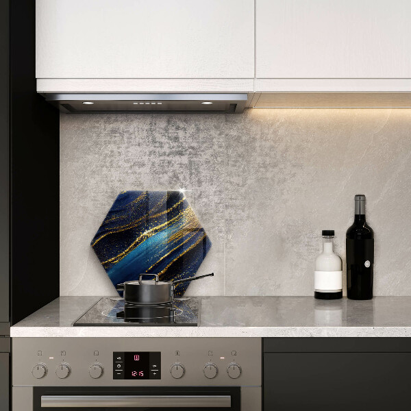 Skleněná deska do kuchyně Námořnická modrá abstrakce