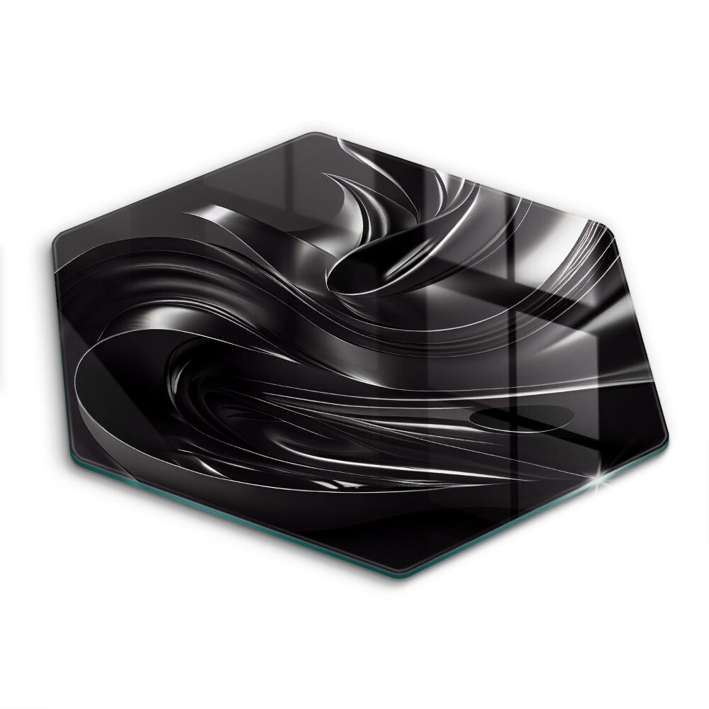 Skleněná deska do kuchyně Abstraktní černá hmota