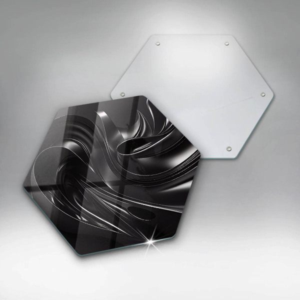 Skleněná deska do kuchyně Abstraktní černá hmota