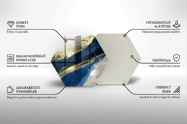 Skleněná deska do kuchyně Textura se zlatem