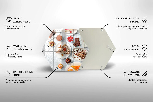 Skleněná deska do kuchyně Sladkost dortu