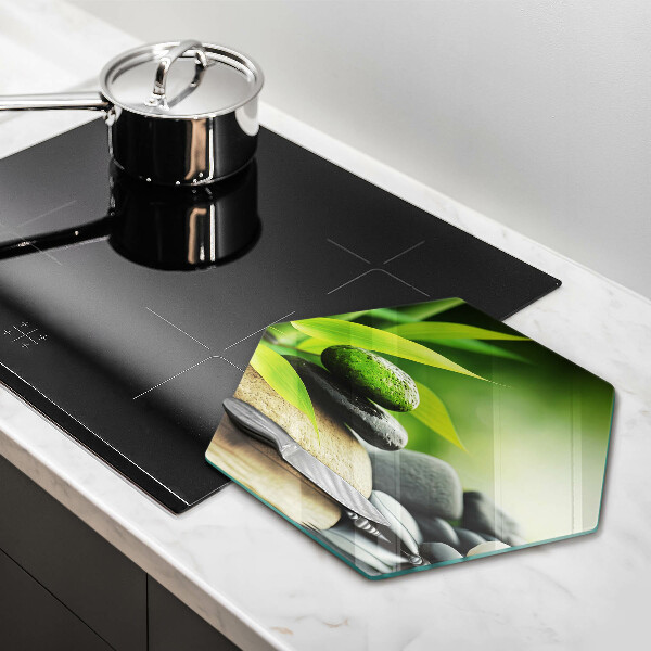 Skleněná deska do kuchyně Zen bambusové kameny