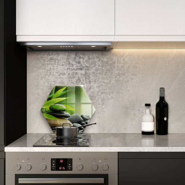 Skleněná deska do kuchyně Zen bambusové kameny