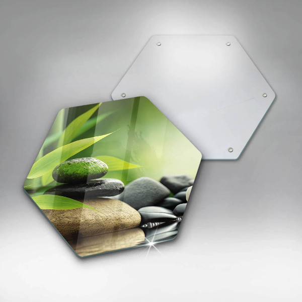 Skleněná deska do kuchyně Zen bambusové kameny