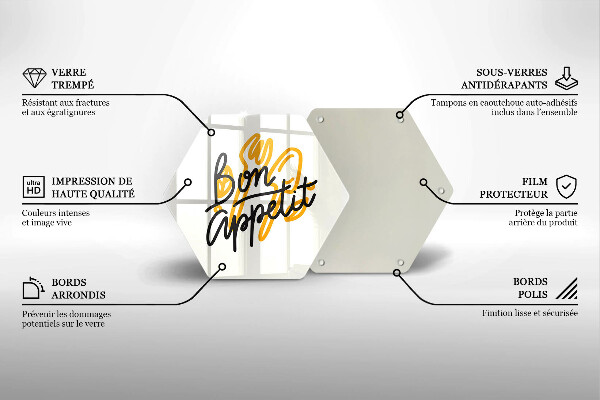 Skleněná deska do kuchyně Bon appetit nápis