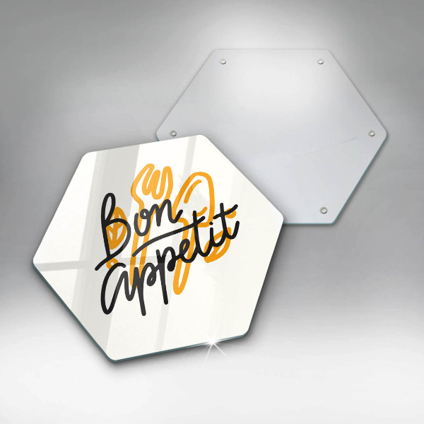 Skleněná deska do kuchyně Bon appetit nápis