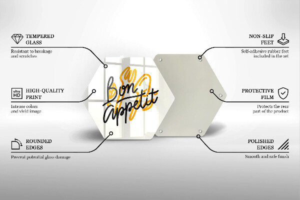 Skleněná deska do kuchyně Bon appetit nápis