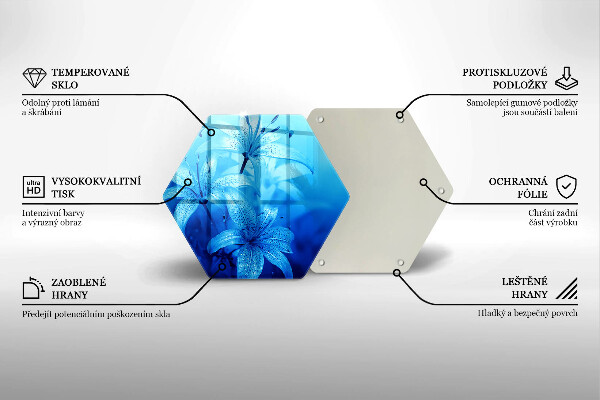 Skleněná deska do kuchyně Modré květy
