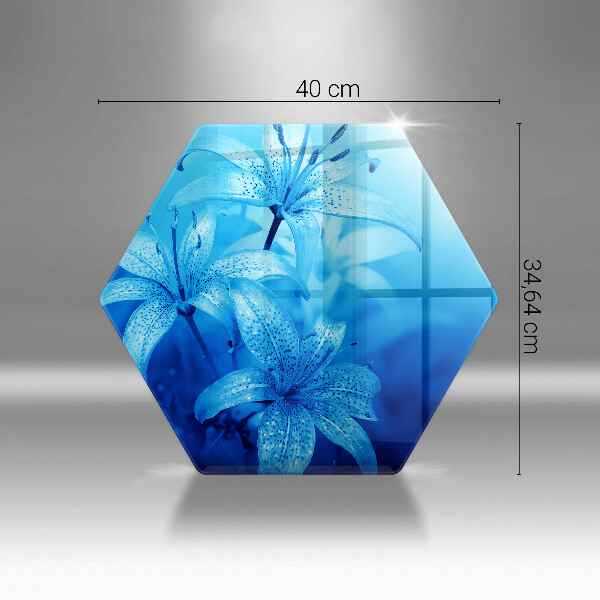 Skleněná deska do kuchyně Modré květy