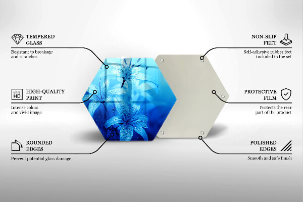 Skleněná deska do kuchyně Modré květy