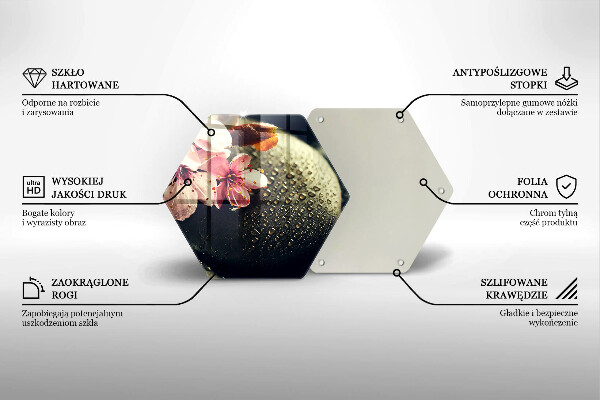 Skleněná deska do kuchyně Květiny zenové kameny