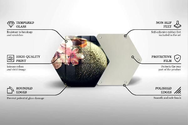 Skleněná deska do kuchyně Květiny zenové kameny