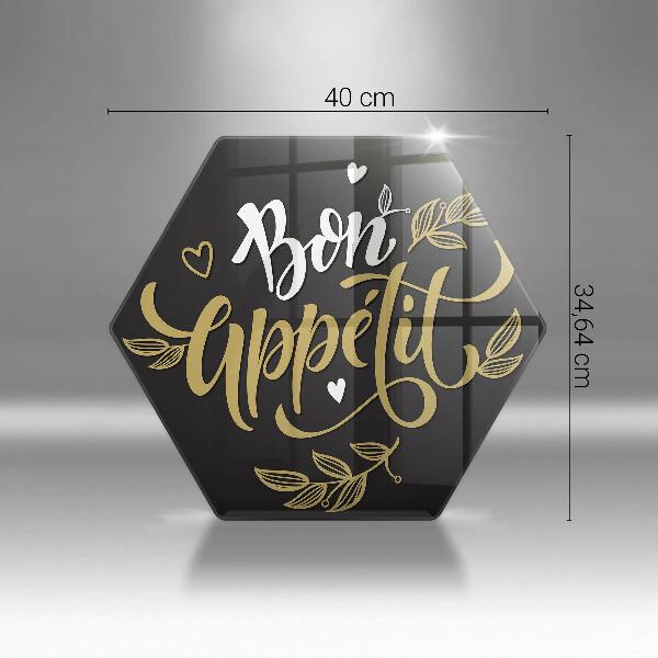 Skleněná deska do kuchyně Bon appetit nápis