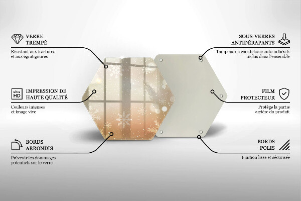 Skleněná deska do kuchyně Sněhové vločky