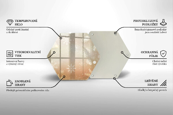 Skleněná deska do kuchyně Sněhové vločky