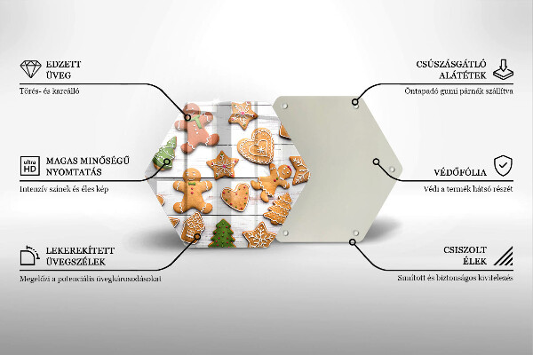 Skleněná deska do kuchyně Vánoční perníčky