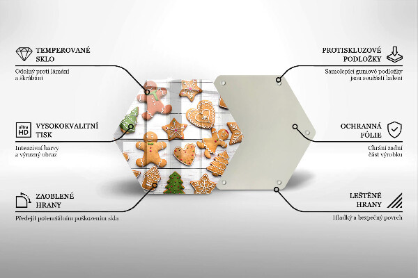 Skleněná deska do kuchyně Vánoční perníčky