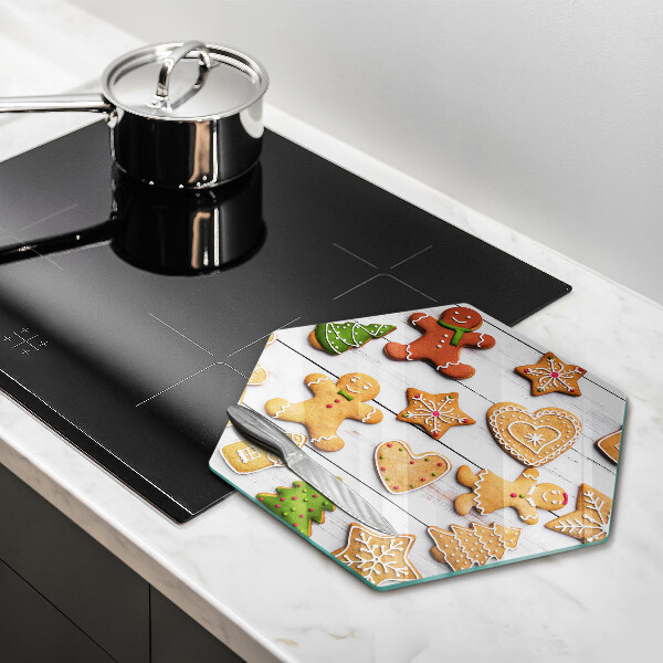 Skleněná deska do kuchyně Vánoční perníčky