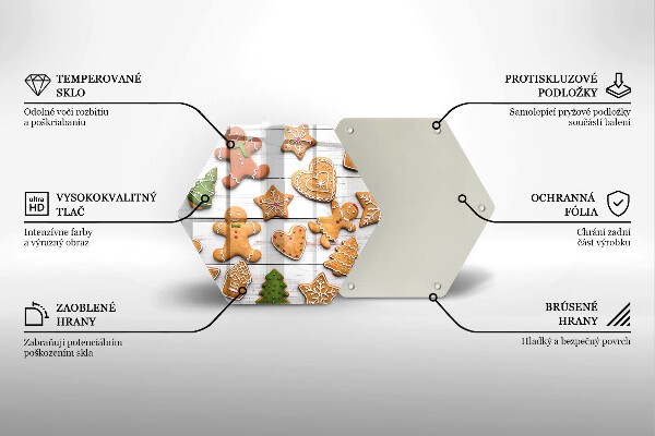 Skleněná deska do kuchyně Vánoční perníčky