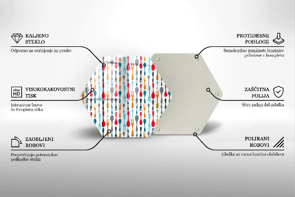 Skleněná deska do kuchyně Ilustrace lžíce